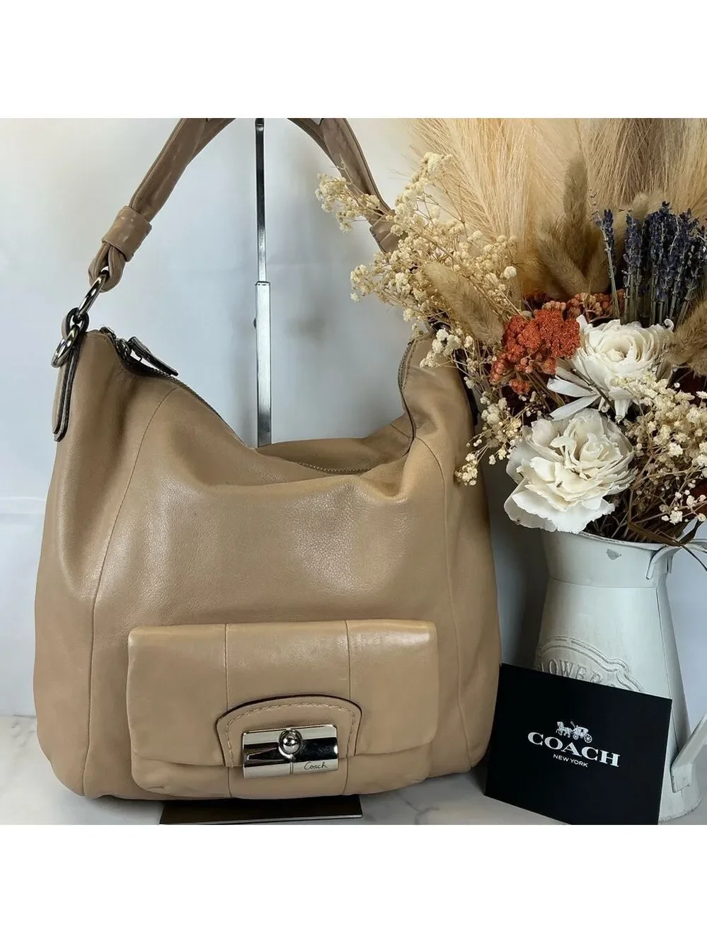 Coach Kristin Beige Leather Hobo Hand‎ Shoulder Bag
